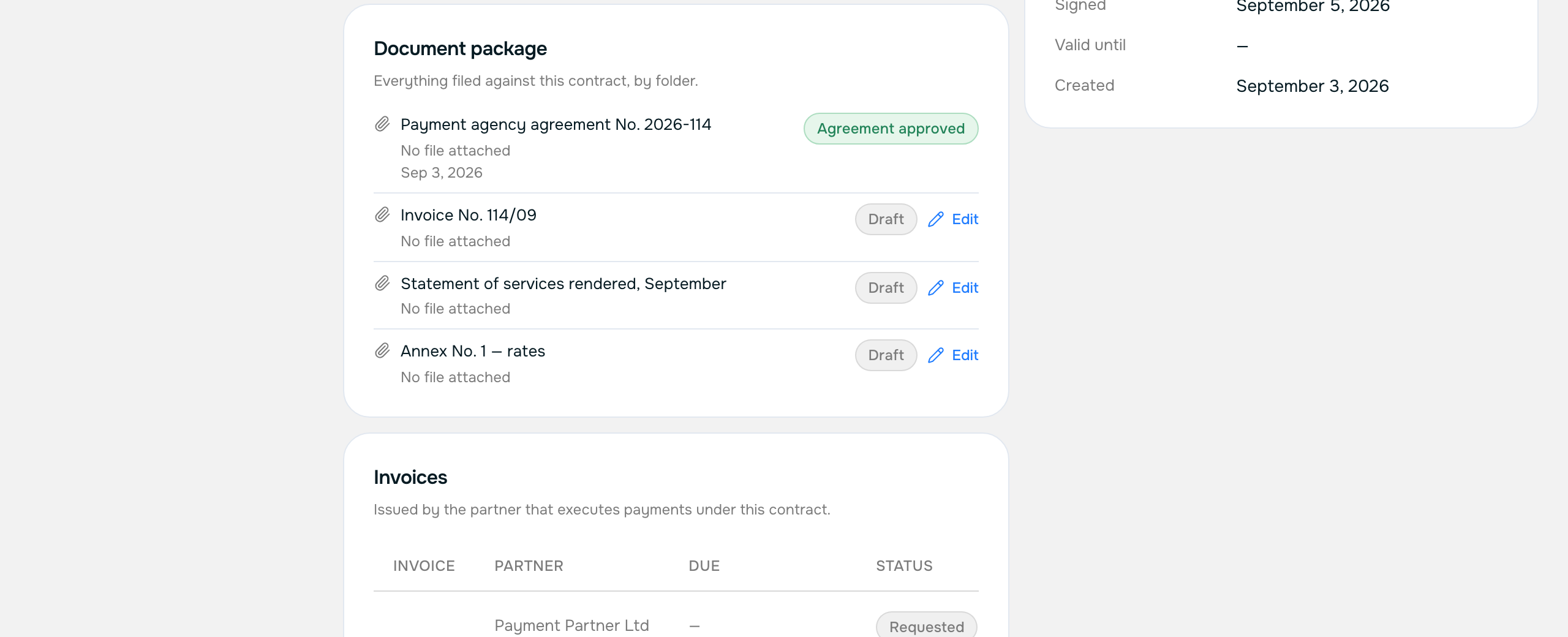 Folders inside a contract